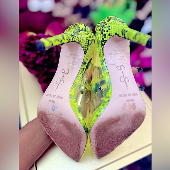 Jessica Simpson Neon Green Python Pixera Pumps - Picture 15 of 16
